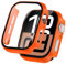 LINTEKER für Apple Watch Series 10 Hülle mit Glas Displayschutz, [2 Stück] Schutzhülle kompatibel mit iWatch 46mm, HD Klar, Stoßfeste Hülle, Orange