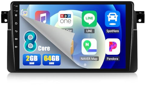 8-Core 2+64GB CAMECHO Android 13 Radio de Coche para BMW E46(1998-2006) Radio con Navi Carplay Android Auto,9 Pulgadas de Radio de Coche de Pantalla táctil con FM RDS Bluetooth5.0 y USB+32EQ