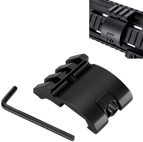 ProWildGear Picatinny - Soporte de riel de aluminio de 45 grados de perfil bajo de 20 mm para linternas de mira (negro)