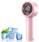 BOIROS Handventilator - Tragbarer Mini Ventilator Mit LED-Anzeige, Klein USB Ventilatoren Mit Karabiner, 5 Windgeschwindigkeiten, Leichtes Design Hand Ventilatoren für Frauen Männer