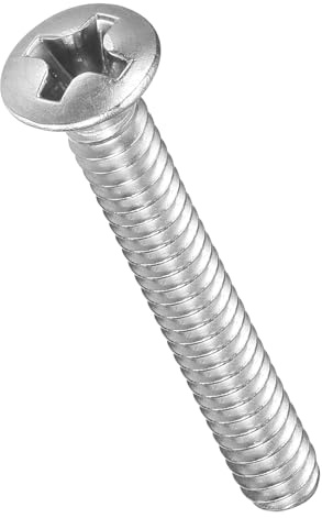 METALLIXITY Oval Head Machine Screws #6-32x1 304 Stainless Steel 30Pcs | Semi-Countersunk Phillips Cross Recessed Machine Screw Bolts for Furniture Assembly DIY Projects Silver
