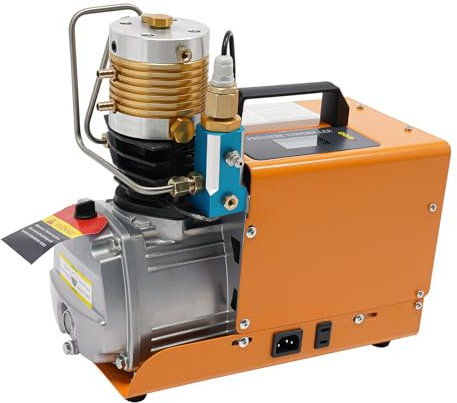 PCP Kompressor Einstellbarer Druck 0-30MPA 1800W Luftkompressor Hochdruck Druckluftpumpe,Wasser-Öl-Abscheider,Wasserkühlung,Explosionsgeschützte Ventil, für PCP-Gewehr Druckluftpistole Tauchflasche