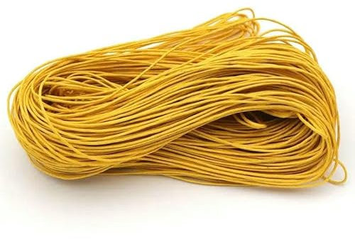 10 metri di filo di cotone cerato da 1 mm per izzare perline, bracciali, collane, gioielli, accessori decorativi per l'artigianato - Giallo oro