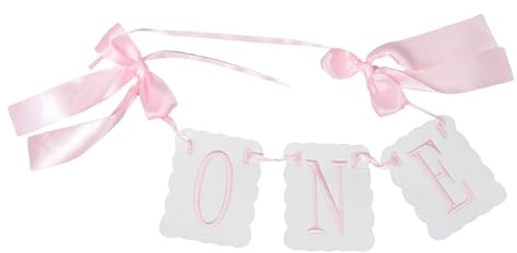 FIXOSHEE Wimpelbanner zum ersten Geburtstag deko one hochstuhl banner Hochstuhl-Banner eins Rosa Hochstuhlgirlande ein Jahr altes Partybanner geburtstags hochstuhl banner Pink