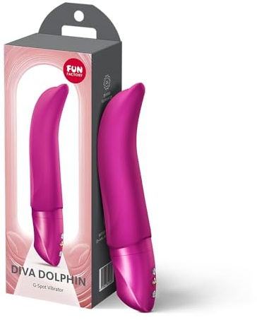Fun Factory Diva Dolphin | G-Punkt-Vibrator mit gebogener Spitze | pink | 10 Vibrationsprogramme | Sexspielzeug für Frauen | Erotik | Hautfreundliches Silikon | Mehrere Vibrationsprogramme | Sex Toys