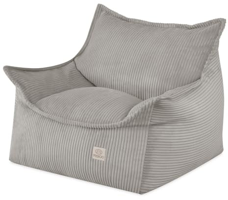 MISIOO Kinder Sessel Roya Cord – Kindersessel für Kinderzimmer, Weicher Sitzsack Kinder, Bodensessel Bean Bag Sofa, Premium Cord Oeko-TEX, 80x73x58 cm