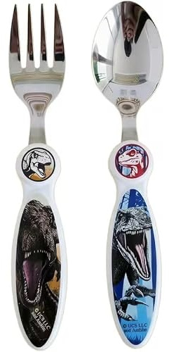 ILS I LOVE SHOPPING Besteck-Set DINOSAURI aus ungiftigem Edelstahl 2-teilig Löffel und Gabel JURASSIC