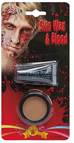 NET TOYS Halloween Schminkset Modellierwachs und Kunstblut Fakeblut mit Hautwachs Zombie Schminken