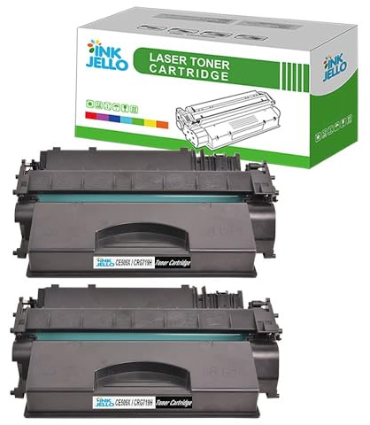 InkJello Compatible Toner Cartridge Replacement for HP LaserJet P2050 P2055 P2055d P2055dn P2055x CE505X (Black, 2-Pack)