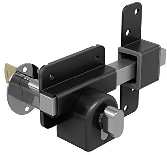 GateMate Long Throw Gate Lock 1490146, Euro Profile Keyed Alike Lock for Sheds & Gates, Keyed Outside with Thumb Turn Inside, 316 Stainless Steel, For Wooden Gates & Doors Up to 50mm (2”), 5 Keys