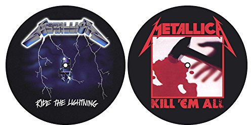 Razamataz Metallica 'Kill Em All/Ride the Lightning' Slipmat Set (Schwarz, Kunststoff, Plastik, Turntable Accessory, Slipmat Set, Plattenspieler)