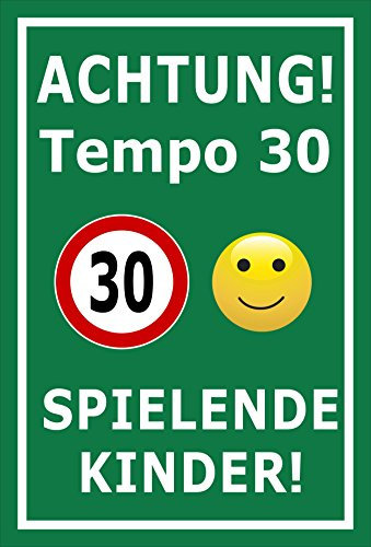 Melis-Folienwerkstatt Schild - Tempo 30-30x20cm | 3mm Aluverbund - S00040-044-G - 20 Varianten