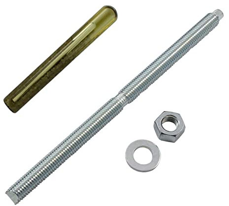 Lumonic Ankerstange + Verbundankerpatrone M12 x 220 Verzinkt I Zur Verwendung als Keilanker, Metalldübel, Bolzenanker, Blitzdübel I Für verschiedene Arten Durchsteckmontagen