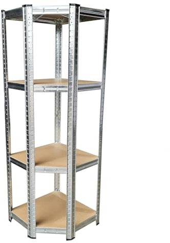 TAHA 150cm H X52cm W X 30cm D Metal Steel Kitchen Garage Shelving Racks Corner Garage Shelving Unit