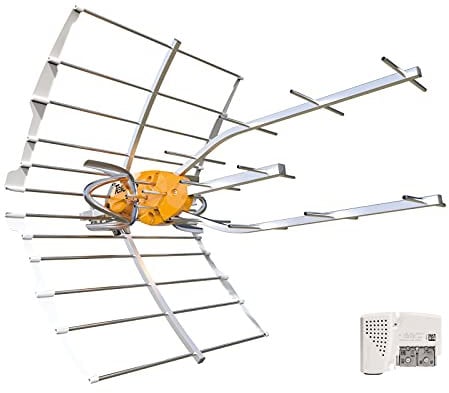 Televes Antena + Fuente de Alimentacion Televes Ellipse UHF con Previo 148922. Preparada para El 5G Canales 21 Al 48