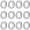 INCREWAY 16Pcs Curtain Grommets, 4.2cm Inner Diameter ABS Plastic Low Noise Roman Ring Curtain DIY Eyelet Rings Sewing Top Grommets (Silver)