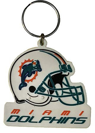 Miami Dolphins Schlüsselanhänger aus Gummi, mehrfarbig, Einheitsgröße