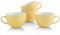KOOV Keramik-Suppentassen mit Griffen, große Kaffeetasse, Suppenschalen mit Griffen, mikrowellengeeignet, 680 ml, 4 Stück (gelb)