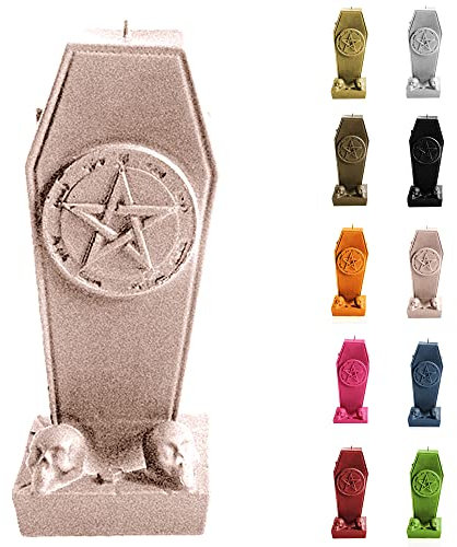 Candellana Sarg Deko Kerze - Halloween Deko - Gothic Deko - Grunge Deko Kerze - Heavy Metal Deko - Pentagramm Deko - Grunge Room Decor - Coffin with Pentagram