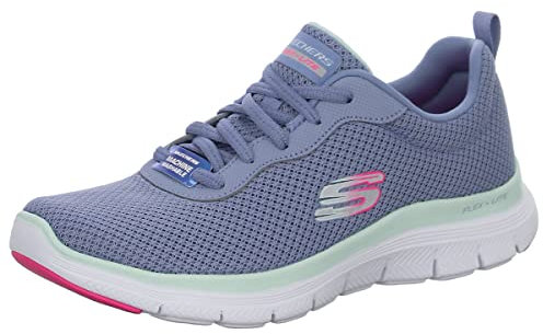 Skechers Flex Appeal 4.0 Brilliant View Regular, Zapatillas Mujer, Slate Mesh Trim, 41 EU