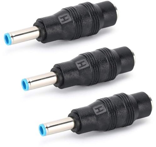 Adattatore di Alimentazione DC per Laptop, 3 Pezzi Convertitore di Ricarica Universale Connettore da 5,5x2,1 mm Femmina a 4,5x3,0 Maschio per HP