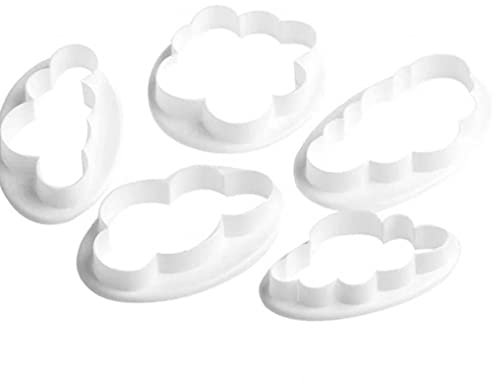 PiniceCore 5pcs / Set Wolke Form Ausstechform Maß Gedruckte 3D-Fondant-ausstecher-biskuit-Form Für Kuchen, Der Werkzeuge