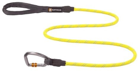 RUFFWEAR Knot-a-Leash, Reflective Rope Dog Lead with Locking Carabiner, 5ft (1.5m) Long, 11mm Thick, Lichen Green