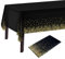 PLULON 2 Piezas Mantel Punto Negro Dorado, Negro y Dorado, Cubierta Mesa Rectangular plástico 137 x 274 cm para Decoraciones