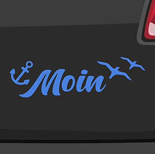 Moin Aufkleber Nordsee -6 Größen 21 Farben- Sticker Anker Ostsee Küste Urlaub