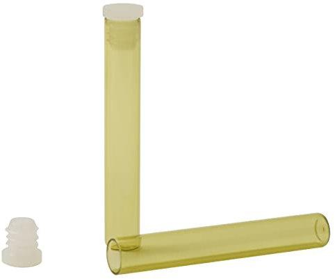Homöopathie-Bedarf 60 Braunglasröhrchen, Globuliröhrhen, Globuligläser, Glasröhrchen Ø 8mm x 52,5mm, Laborglas, Röhrchen für Globuli, Füllmenge ca. 1,5g, mit 65 Etiketten 38,1 21,2 mm. (60)