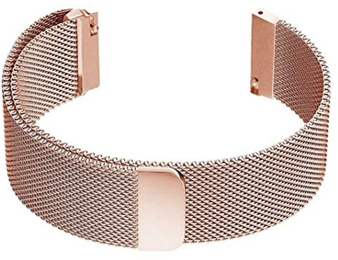 NOPEILVI Bracelet de montre magnétique et réglable en acier inoxydable rose gold, Milanais, 20 mm, fermoir boucle, compatible avec Montre, maille métallique, 1 pièce, unisex, non résistant à l'eau