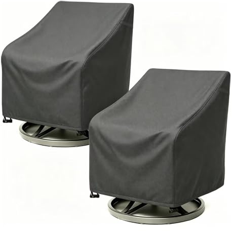 Tootoo Outdoor-Drehstuhl-Abdeckung, 100 % wasserdicht, robust, für den Außenbereich, Terrassenmöbel-Abdeckung für Drehstuhl, Terrassenmöbel, Lounge-Stuhl