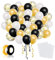 LAPONO Luftballons Schwarz Gold Weiß Set,60pcs Birthday Konfetti Helium Ballon Langlebige Latex Ballons Girlande für Boy or Girl Hochzeit Geburtstag Graduierung Bachelorette Party Jubiläum Deko