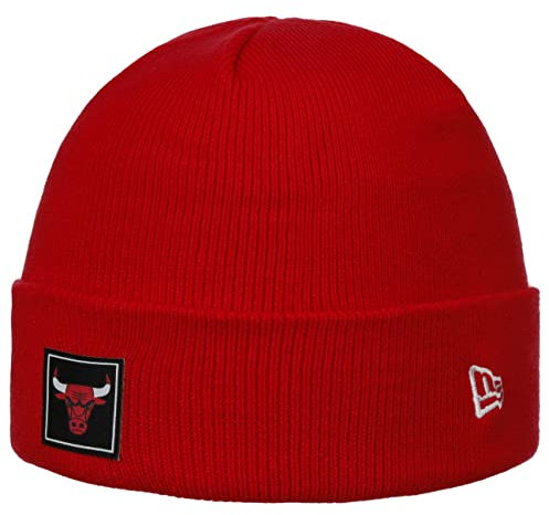 New Era NBA Bulls Team Cuff Beanie Strickmütze Wintermütze Umschlagmütze Damen/Herren - mit Umschlag Winter Herbst-Winter - One Size rot