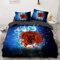 Luowei 3D Rosen Bettwäsche 155x220cm Blau Rosenmuster Vintage Blumen Bettwäsche Set Microfaser Bettbezug mit Reißverschluss und 2 Kissenbezüge 80 x 80 cm