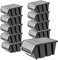 KADAX Lot de 10 boîtes de rangement empilables avec couvercle, en plastique PP, dans différentes tailles et couleurs, avec rabat pour mur d'outils (noir, 155 x 100 mm) K6533