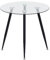 MOG CASA Mesa de Comedor Fija Redonda Corin | 80 x 80 x 75 cm | Ideal para Cocina o Salón | Ideal para 2 a 4 Personas | Tablero de Cristal Transparente | Patas de Metal en Negro