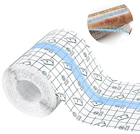 Mecctuck Pflaster Wasserfest, 15cm x 10m Duschpflaster Wasserfest, Wasserfeste Pflaster, Duschpflaster Pflaster Rolle, Tattoo Folie Transparent, Tattoo Pflaster Wasserdicht zum Sport Duschen (15cm)