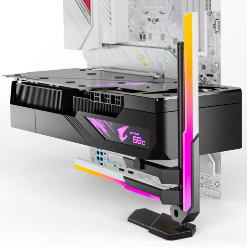 upHere Support GPU 5V ARGB Carte graphique avec bande à double LED, réglage à 360 degrés, empêche l'abaissement, pour toutes les cartes graphiques, GH05CK-D