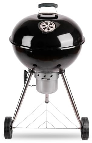 Amig - Barbacoa Portátil Fireplus de Carbón - Barbacoa Redonda con Tapa y Ruedas - Con Sistema de Ventilación y Depósito de Cenizas - Parrilla de Acero de Ø53,5 cm - Medidas: 68,4x64x100cm