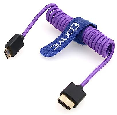 Eonvic 2.1 HDMI 8K HDMI maschio a Mini HDMI maschio cavo ad alta velocità Extender cavo per Canon Nikon Panasonic GH3 Monitor viola cavo