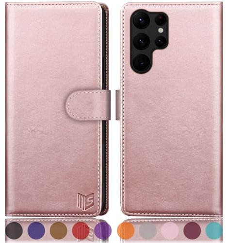 SUANPOT for PU S24 Ultra Case Or Rose