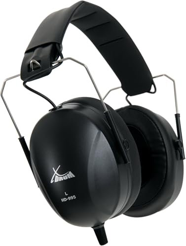 XDrum HD-995 Kopfhörer mit Schalldämpfung - Für Schlagzeuger, Bauarbeiter, Fließband, etc. -Lärmpegelreduzierung um ca. 22 dB - Geschlossen - Ohrumschließend - Gerades Kabel mit 3 m Länge - Schwarz