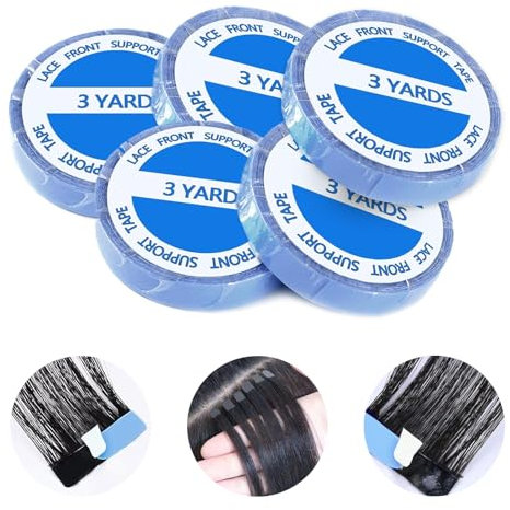 5 Rolle Tape Kleber Extensions, Wasserdicht Und Schweißfest Tapes Klebestreifen Extensions TPU-Material Tape Kleber Langanhaltendes Klebriges Tape, 0.8CM*3Yards für Tape In Hair Extensions