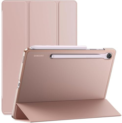 SPOTEX Étui intelligent pour tablette Samsung Tab S9FE 10,9 (2023) avec fonction veille/réveil magnétique pour Galaxy Tab S9FE 10.9 (or rose)