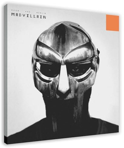 NTRECS MF DOOM Poster, Madvillainy-Albumcover-Poster, Leinwand-Poster, Schlafzimmer-Dekor, Sportlandschaft, Büro, Raumdekoration, Geschenk, Rahmen-Stil, 30 x 30 cm