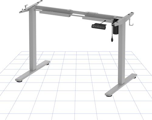 FLEXISPOT höhenverstellbarer Schreibtisch Gestell, höhenverstellbarer Schreibtisch elektrisch mit starken Motor, 2 teiligen Beinen, 4 Memory-Steuerung - EN1 Basic(Grau)