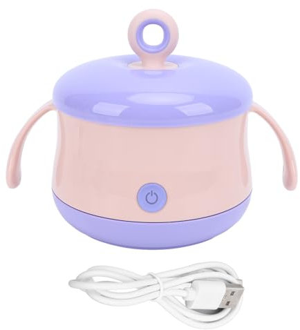 Babynahrungsschüssel, Beheizte Schüssel, Intelligente Futternapf für Kinder mit Konstanter Temperatur, Edelstahl, Tragbarer Babynahrungswärmer mit Deckel für Reisen, Outdoor,