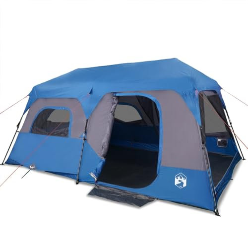 Willood Familienzelt Campingzelt 9 Personen Blau Quick Release Wasserdicht