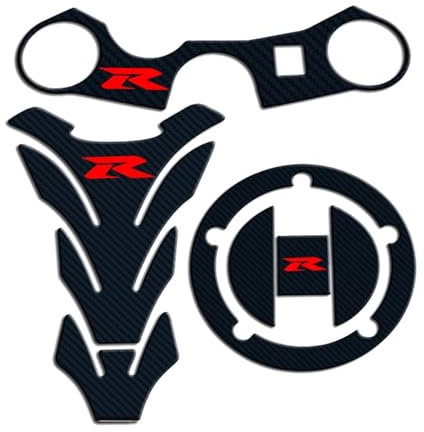 Tankschutz Aufkleber Carbon Tankdeckel Aufkleber Tank Pad Gabel Gabelbrücke Obere Klemme Aufkleber für Suzuki GSXR GSX-R 600 750 1000 K3 K4 K5 K6 K7 K8 K9 L17